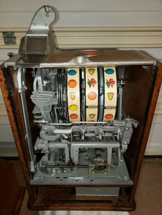 Antique Jennings Gold Award Slot Machine Vintage Penny One Cent 7