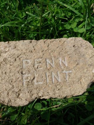 Rare Antique Brick Labeled " Penn Flint " Rare Flint Michigan Salvaged Item