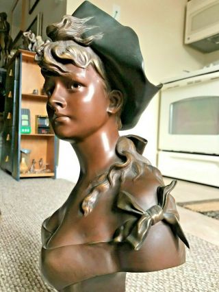 Antique 19th Century Anton Nelson Patinated Bronze Sculpture - 20 " - H.  Luppens