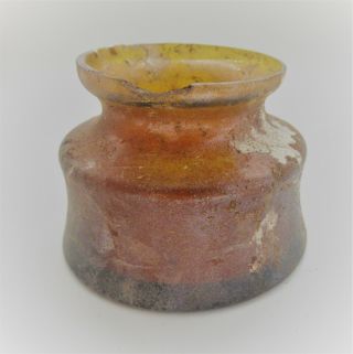 Museum Quality Ancient Roman Amber Glass Medicine Bottle Circa 200 - 300ad