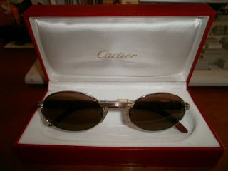 Cartier Vintage Sunglasses 53 - 22 - 140 With Wood Legs