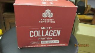 Ancient Nutrition Multi Collagen Protein Powder Stick Packs 5 Types 40 Count