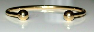 Vintage Solid 9ct Gold Torque / Cuff Bangle.  26 Gms.  Fully Hallmarked.  Not Scrap