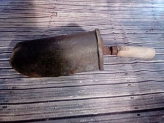 Antique Old French Brass Wooden Handle Fire Coal Shovel Display Prop Fire Scoop