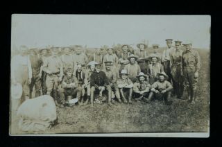 Ww1 Canadian Cef Cavalry Mounted Rifles Group Photo Postcard