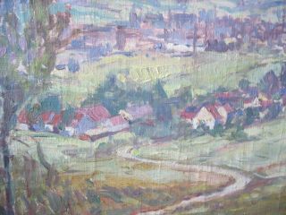 Vtg Oil painting canvas OOC Jan Rafael Schuster 1888 - 1981 Impressionist landscap 9