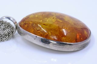 Stephen Dweck sterling silver baltic amber pendant necklace CHUNKY 276.  6 grams 6