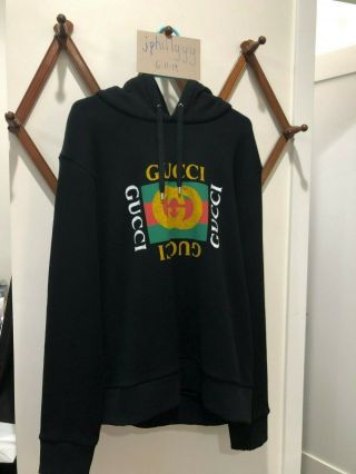 Gucci Vintage Oversize Hooded Sweatshirt - Xl (fits L - Xl) 100 Authentic W/ Tags