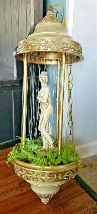 Vintage Creators Inc.  Hanging 30 " Oil Rain Lamp Goddess Cream & Gold