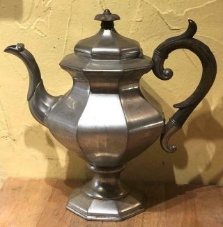 Antique Pewter Teapot,  James Dixon & Son,  England,  C.  1835