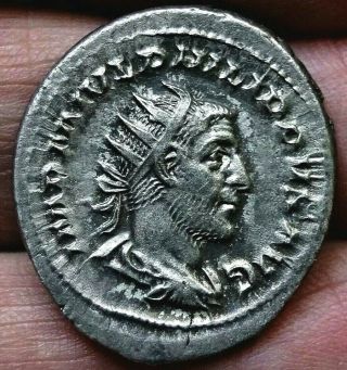 Philip I,  Roma,  Spear,  Shield,  247 Ad.  25mm,  4.  3g Ancient Roman Silver Coin