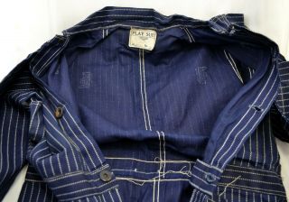 Vtg Stifel Wabash Stripe Boot Stamp Fabric Railroad Coverall Playsuit Deadstock 4