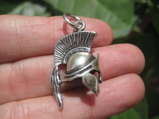925 Silver Ancient Roman Gladiator Greek Spartan Soldiers Helmet Pendant