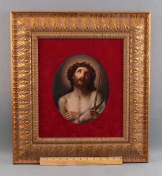 Antique 19thc Kpm Oval Porcelain Plaque Painting Jesus Crown Of Thorns,  Nr