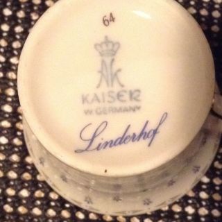 Vintage AK Kaiser West Germany Linderhof Demitasse Cup and Saucer set Rare Set 5