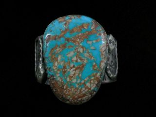 Navajo Bracelet - Huge Heavy Silver And Turquoise Snakes