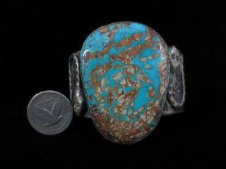Navajo Bracelet - Huge Heavy Silver and Turquoise Snakes 5