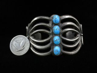 Navajo Bracelet - Tufa Cast with Burnham Turquoise 5