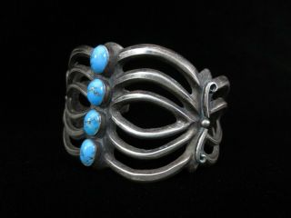 Navajo Bracelet - Tufa Cast with Burnham Turquoise 6