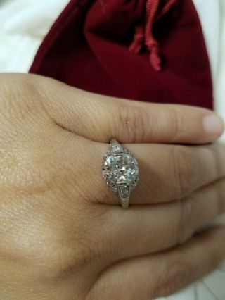 OLD MINE DIAMOND CUT,  EUROPEAN DIAMOND CUT ENGAGEMENT RING 1920 ' S with appraisal 11