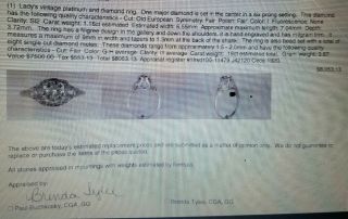 OLD MINE DIAMOND CUT,  EUROPEAN DIAMOND CUT ENGAGEMENT RING 1920 ' S with appraisal 12