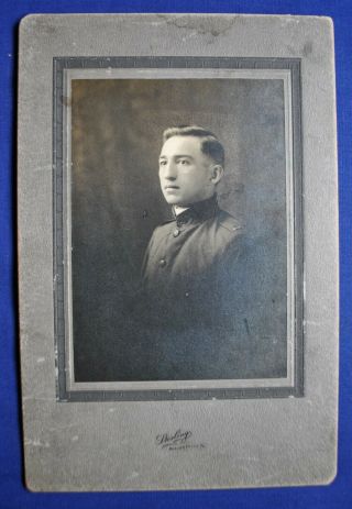 Cabinet Photo Of U.  S.  Officer At German Prison Camp At Limburg - 110th Inf.  Aef