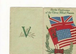 Wwii 1945 Berlin Conference Of The Three Allied Powers Delegation Card