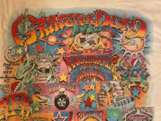NWOT Grateful Dead rare vintage shirt Summer Tour 1995 Cartoon Cities Large 2