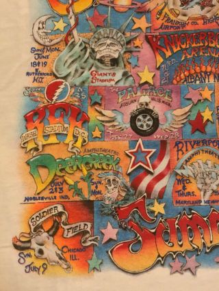 NWOT Grateful Dead rare vintage shirt Summer Tour 1995 Cartoon Cities Large 6