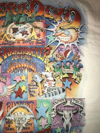 NWOT Grateful Dead rare vintage shirt Summer Tour 1995 Cartoon Cities Large 8