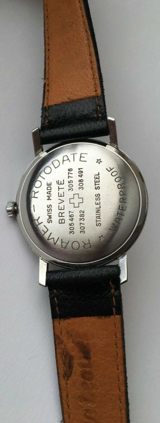 Vintage RARE Roamer ROTODATE Watch 44 Jewels Swiss made Date Cond 4