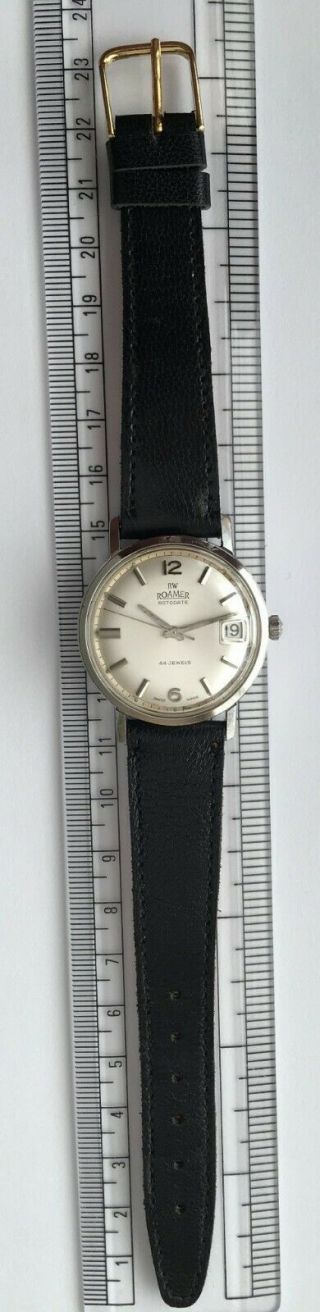 Vintage RARE Roamer ROTODATE Watch 44 Jewels Swiss made Date Cond 5