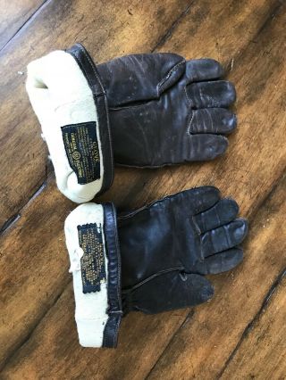 WWII WW2 ARMY AIR FORCES AVIATORS PILOTS FLIGHT GLOVES LEATHER HEATED F2 F3 3