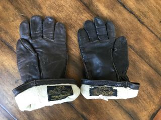 WWII WW2 ARMY AIR FORCES AVIATORS PILOTS FLIGHT GLOVES LEATHER HEATED F2 F3 4