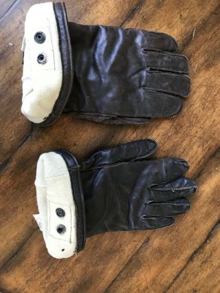 WWII WW2 ARMY AIR FORCES AVIATORS PILOTS FLIGHT GLOVES LEATHER HEATED F2 F3 5
