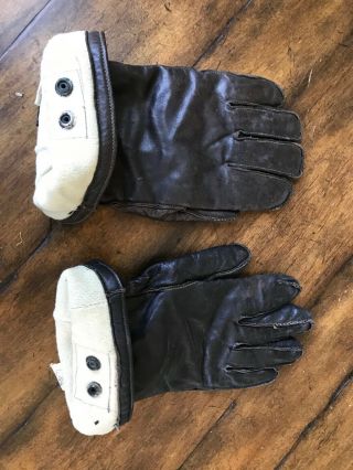 WWII WW2 ARMY AIR FORCES AVIATORS PILOTS FLIGHT GLOVES LEATHER HEATED F2 F3 6