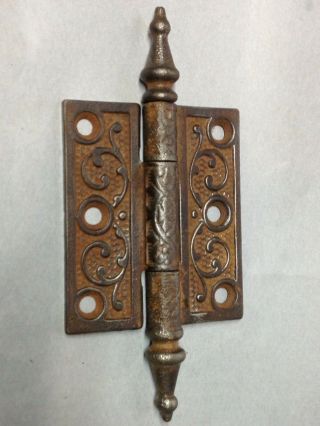 Antique Vintage Cast Iron 3 " X 2 1/2 " Victorian Door Hinge Part