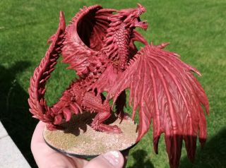 Red Dragon - Dungeons And Dragons/pathfinders - Ancient Miniature - Painted