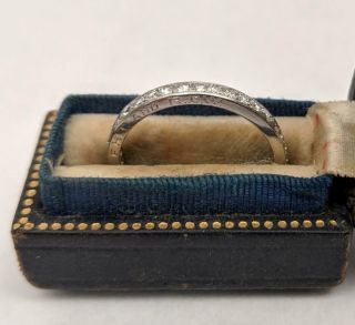 Antique 1933 Diamond Platinum Eternity Wedding Band Ring 35 Diamonds Over 1 Tcw