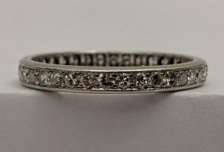 Antique 1933 Diamond Platinum Eternity Wedding Band Ring 35 Diamonds Over 1 TCW 6