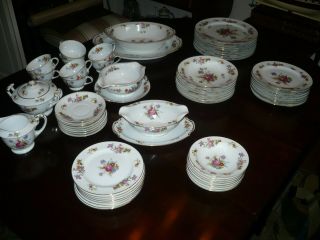 Vintage China Dishes 64 Pc Set Aladdin Occupied Japan Dresdenia Pink Floral -
