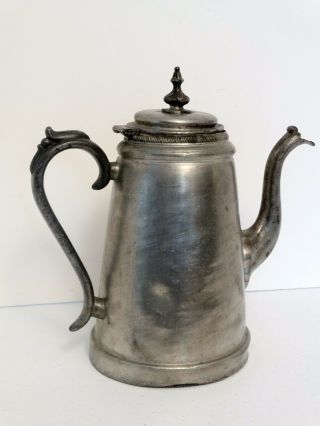 Antique Pewter Coffee Tea Pot Copper Bottom