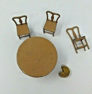 Antique dollhouse Metal Tootsie Toy Dollhouse Miniature Furniture Vintage 3