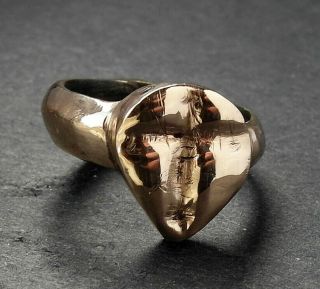 ANCIENT NORMAN BRONZE RING WITh CROSS ENGRAVING - wearable 3