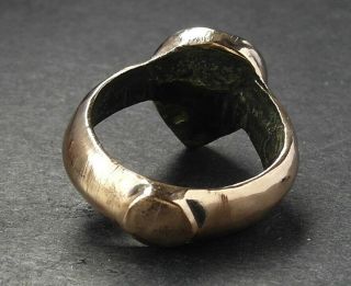 ANCIENT NORMAN BRONZE RING WITh CROSS ENGRAVING - wearable 5