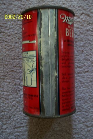 MILLER SELECT FLAT TOP BEER CAN RED VINTAGE FLAT TOP BEER CAN MAYBE 1930s? 5