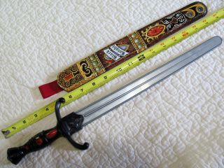 Marx Toys Noble Knight Black Knight Plastic Sword & Tin Scabbard W/belt Loop Guc