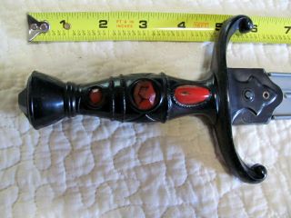Marx Toys Noble Knight Black Knight Plastic Sword & Tin Scabbard w/Belt Loop GUC 2