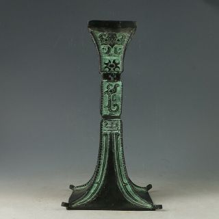 Chinese Bronze Handwork Caverd Goblet （a Kind Of Drinking Vessel）gl736