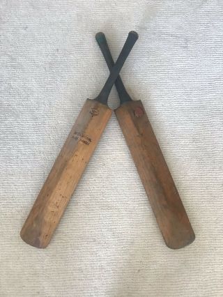 ⭕️ Antique Vintage Cricket Bats Both Stamped And Signed